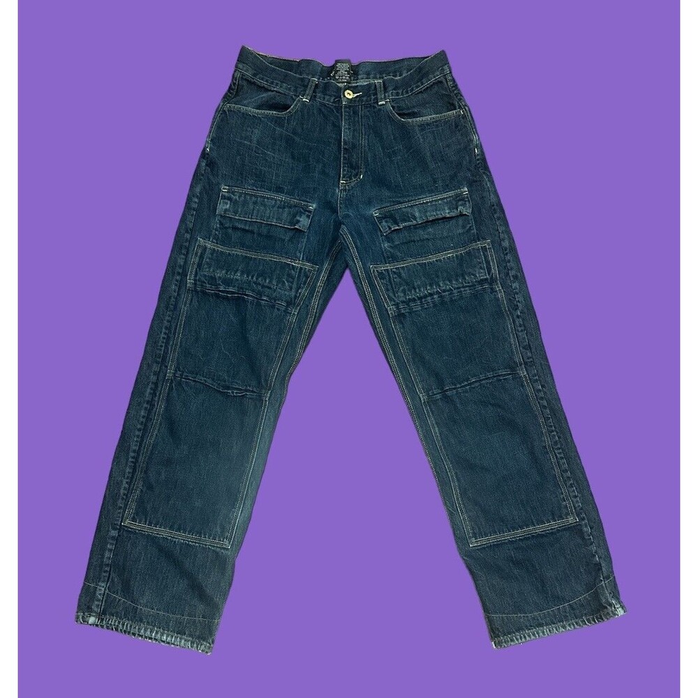 Sean John Y2K Baggy Hip Hop Jeans Size 34 Dark Wash 32 Inseam